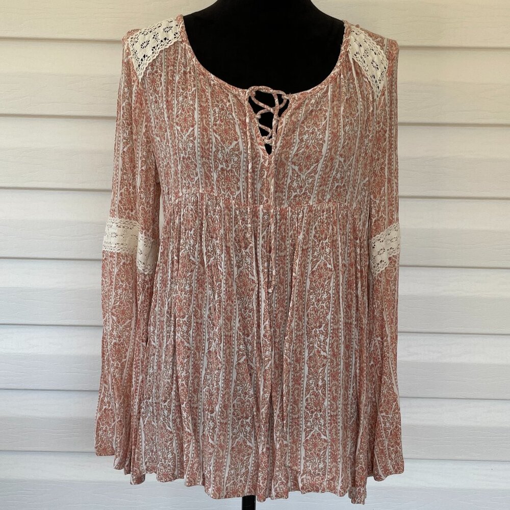 HOLLISTER Pink LARGE Lace Panel Tunic